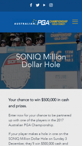 Soniq – Win The Main Prize (prize valued at $500,000)