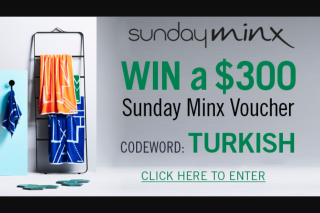 Channel 7 – Sunrise – Win a $300 Gift Voucher to Spend Online at Sunday Minx