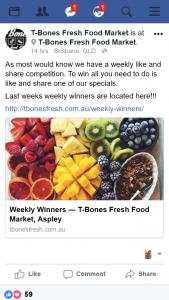 T-Bones Fresh Food Market Aspley – Win All You Need to Do Is Like and Share One of Our Specials