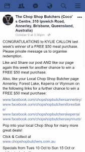 The Chop Shop Butchers – Win a Free $50 Meat Purchase