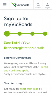 Vic Roads – Win 1/4 Iphone 8s Weekly Winners)-