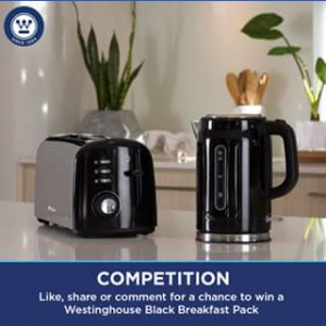 Westinghouse small appliances – Win a Pearl Black Breakfast Pack