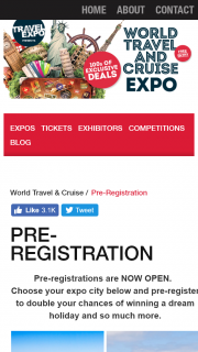 World Travel & Cruise Expo – Win Your Choice of Two Dream Holidays (prize valued at $10,000)