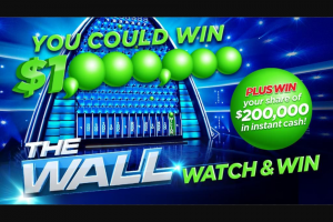 Yahoo7 – Wall of Cash – Win One Million Dollars (prize valued at $1,200,000)