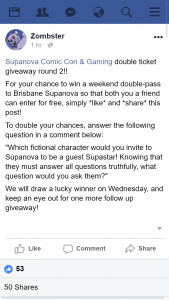 Zombster – Win a Weekend Double-Pass to Brisbane Supanova So That Both You a Friend Can Enter for Free