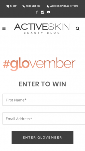 Active Skin – Win Skin Products (prize valued at $8,734)