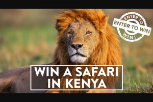 African Wildlife Safaris – Win an Unforgettable 8-night (2 Nights In-Flight) Kenya Safari for 2 People Valued at $25999. (prize valued at $25,999)