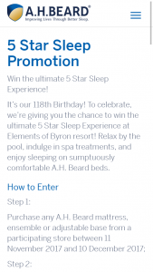 AH Beard Sleep Bedding – Participating stores buy an eligible bedding product – Win Prize(s) Will Be Awarded to The Valid Entry (prize valued at $1)