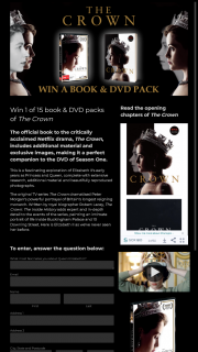 Allen and Unwin – Win 1 of 15 Book & DVD Packs of The Crown