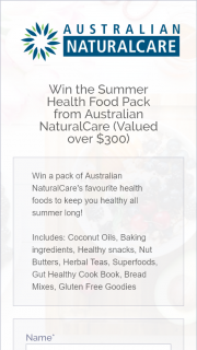 Australian Naturalcare – Win Everything You Need to Kick Start Your Summer The Right Way (prize valued at $300)