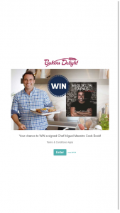 Bakers Delight – Win a Signed Miguel Maestre Cook Book (prize valued at $150)