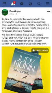 Booktopia – Win 1/2 Copies of Judy Nunn’s Latest Novel Santuary