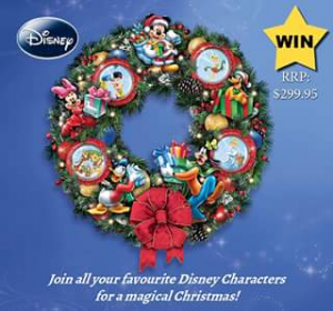 Bradford Exchange Australia – Win a Disney Christmas Wreath (prize valued at $299)