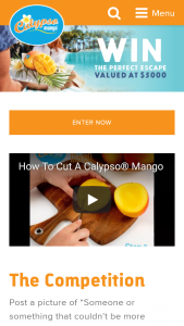 Calypso Mango – Win The Major Prize a $5000 Tropical Escape (prize valued at $10,000)