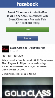 Event Cinemas Australia Fair – Win Yourself a Double Pass to Gold Class to See Thor