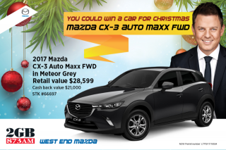 2GB & West End Mazada – Win a New Mazda for Christmas (prize valued at $28,599)