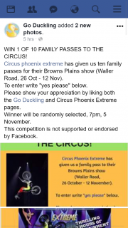 Go Duckling – Win 1 of 10 Family Passes to The Circus