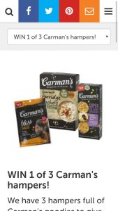 Healthy Food Guide – Win 1 of 3 Carman’s Hampers (prize valued at $300)
