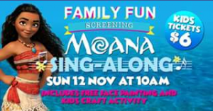 Limelight Cinemas Ipswich – Win 1 of 2 Family Passes (admit 4) to Our Family Fun Screening of Moana Sing-A-Long on Sunday 12 November at 10am