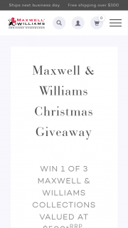 Maxwell & Williams – Win 1 of 3 Collections Worth $500 (prize valued at $1,500)
