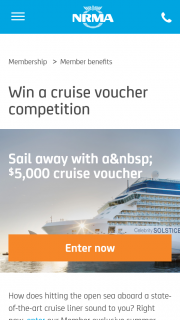 NMRA – Win a $5000 Cruise Voucher Commences at 1200am on 20 November 2017 and Entries (prize valued at $5,000)