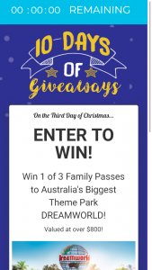 Paradise Resort 10 days of Christmas giveaways – Win a Family Pass to Dreamworld Australia