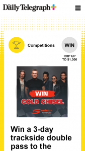 Plus Rewards – Win a 3-day Trackside Double Pass to The Coates Hire Newcastle 500 and Meet Cold Chisel (prize valued at $1,300)