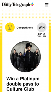 Plus Rewards – Win a Platinum Double Pass to Culture Club Show In Sydney (prize valued at $1,700)