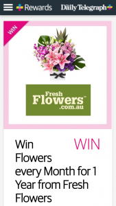 Plusrewards – Win Flowers Every Month for 1 Year From Fresh Flowers (prize valued at $1,000)