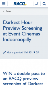 RACQ – Win a Double Pass to an Racq Preview Screening of Darkest Hour at Event Cinemas Indooroopilly
