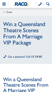 RACQ – Win a Queensland Theatre Scenes From a Marriage VIP Package (prize valued at $205)
