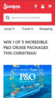 Scoopon – Win 1 of 5 Incredible P&o Cruise Packages this Christmas (prize valued at $4,210)