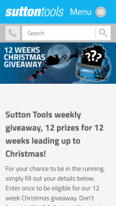 Sutton Tools – Win One of Twelve Prizes for Twelve Weeks of Christmas