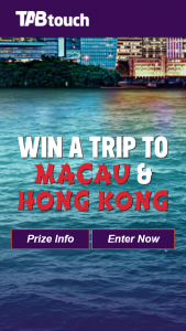 TABtouch Spring Carnival Promotion 2017 – Win a Trip to Macau & Hong Kong – Win 1 of 3 Trips for Two (prize valued at $30,000)