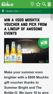 The Bottle-O – Win a $500 MoshTicket Voucher and Pick From a Lineup of Awesome Events