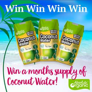 Win a Months Supply of Absolute Organic Coconut Water