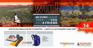 Australian Walking Holidays – Win a major prize of an iconic Australian Trek for 2; a minor prize OR 1 of 12 Monthly prizes