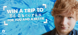 Werner Music Australia – Ed Sheeran Fly Away 2018 – Win a travel prize package for 2 to Sydney plus 2 A Reserve tickets to see Ed Sheeran