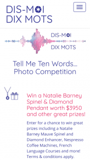 Alliance Francaise photo compeition – Win a Natalie Barney Spinel & Diamond Pendant Worth $3950 and Other Great Prizes