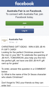 Australia Fair – Win a $50 Jb Hi-Fi Gift Card