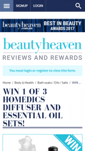 Beauty Heaven – Win 1 of 3 Homedics Diffuser and Essential Oil Sets Promotion (prize valued at $540)