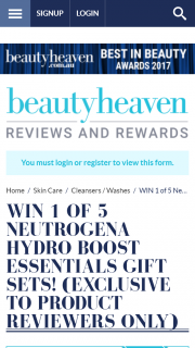 Beauty Heaven – Win 1 of 5 Neutrogena Hydro Boost Essentials Gift Sets