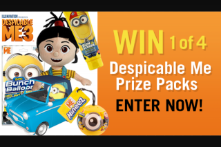 Channel 7 – Sunrise – Win 1 of 4 Despicable Me Prize Packs