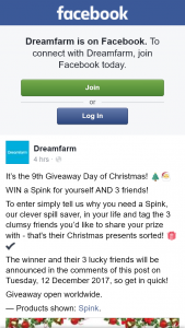 Dreamfarm – Win a Spink for Yourself and 3 Friends