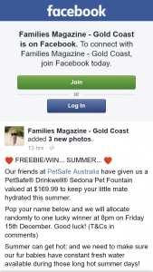 Families Magazine Gold Coast – Win a Petsafe Drinkwell Pet Fountain (prize valued at $169.99)