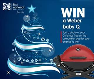 First National Real Estate Burnie – Win this Fab Red Weber Baby Q In Time for Christmas Lunch Enter The #fnreburniexmas Competition Now