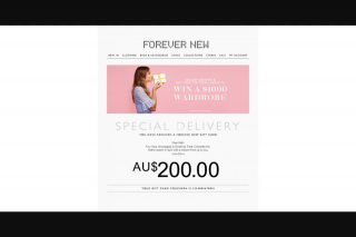 Forever New – Win a $1000 Wardrobe (prize valued at $1,000)
