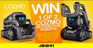 JB HiFi – Win 1 of 2 Anki Cozmo Collector’s Edition Interactive Robots