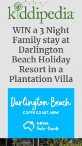 Kiddipedia – Win a 3 Night Family Stay at Darlington Beach Holiday Resort