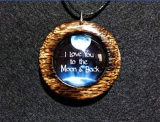 Marty’s Creations & Crystals – Win this I Love You to The Moon and Back Pendant In Burnt Oak